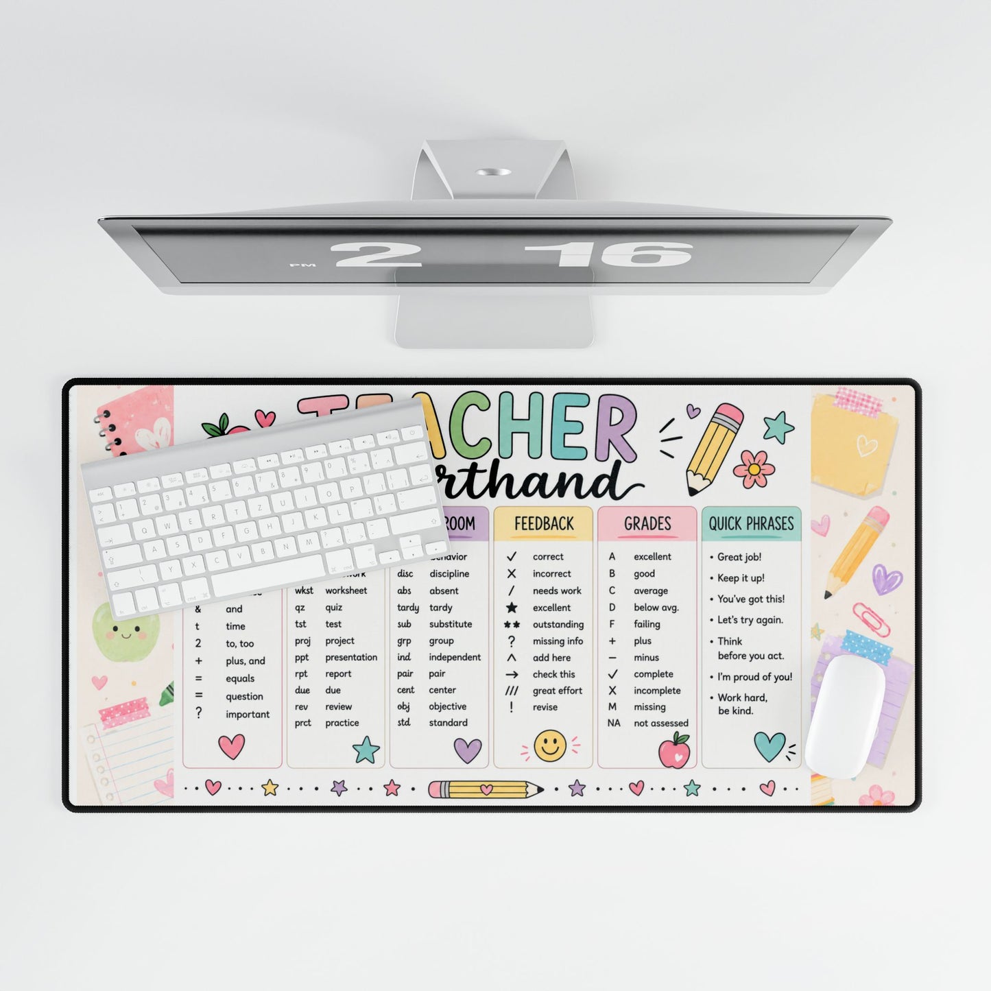 Teacher Shorthand desk mat