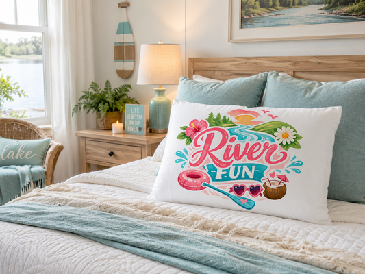 River Fun pillowcase