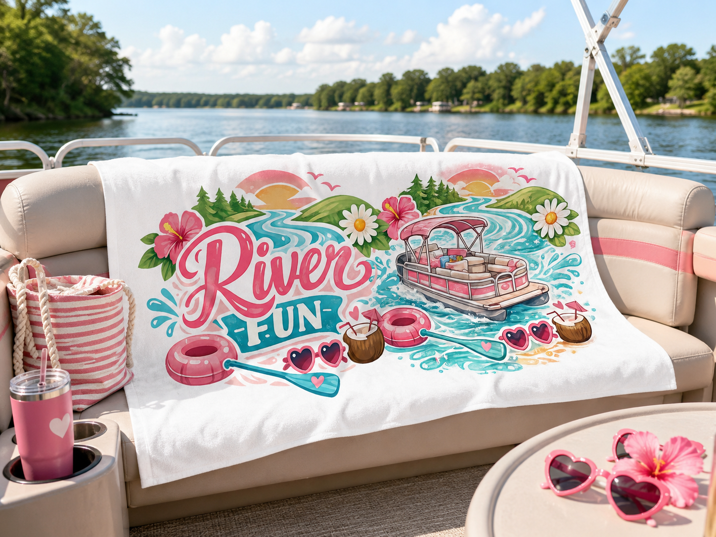 River Fun Beach Towel